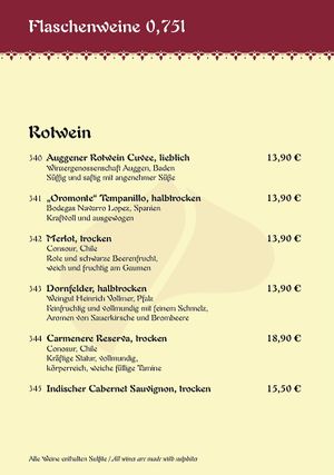 Flaschenweine at Maharadscha Palast in Chemnitz