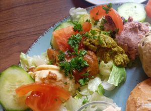 Vegan breakfast spreads at Zoom Cafe in Chemnitz