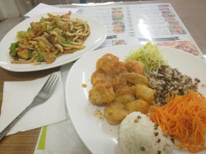 Udon noodles and dumplings at Love Each Other in Ulaanbaatar