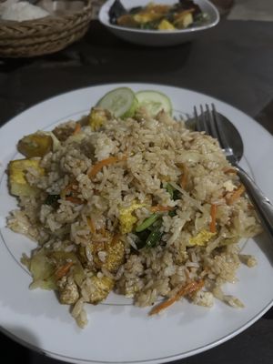 Nasi Goreng with extra tofu   at Tu Pande in Penida Island