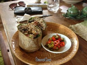 The 'Almost perfect burrito' at Zula Vegetarian Paradise in Seminyak