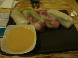 spring rolls at Zula Vegetarian Paradise in Seminyak