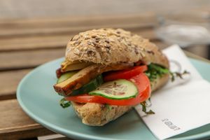 smoked tofu sandwich at FC Caffe in Wroclaw