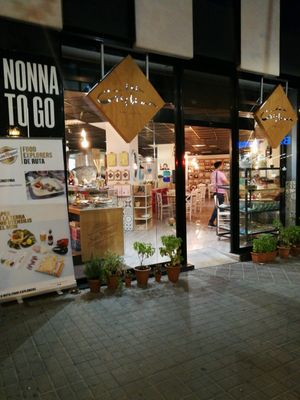 outside at night at Iaia Cristina in Barcelona