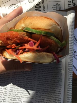 Hot chicky sandwich at By Chloe - Fenway in Boston