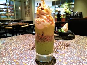 Matcha parfait at Cosme Kitchen Adaptation - Omotesando Hills in Tokyo