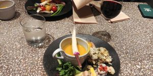 All you can eat buffet example plate at Cosme Kitchen Adaptation - Omotesando Hills in Tokyo