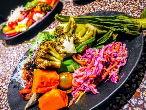 Vegan buffet at Cosme Kitchen Adaptation - Omotesando Hills in Tokyo