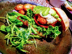 'Fish' and tartar sauce burger at Cosme Kitchen Adaptation - Omotesando Hills in Tokyo