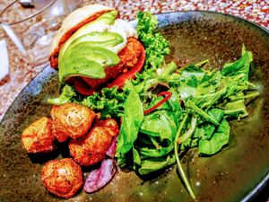 'Fish' and tartar sauce burger at Cosme Kitchen Adaptation - Omotesando Hills in Tokyo