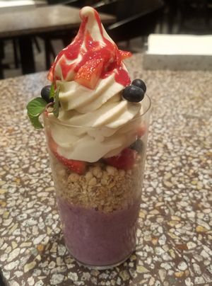 vegan berry sauce parfait  at Cosme Kitchen Adaptation - Omotesando Hills in Tokyo