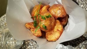 smashed fried potatoes at Cosme Kitchen Adaptation - Omotesando Hills in Tokyo