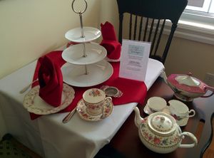 Afternoon tea demo set-up at The Tea Lounge in London