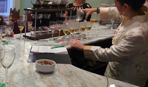 Tea Flight Night, comparatively tasting 4 oolong teas from different regions in wine glasses. (Black tea flight, green tea flight, white tea flight also available) at The Tea Lounge in London