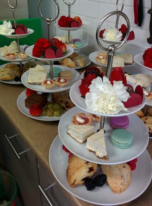 Afternoon Tea dessert tray at The Tea Lounge in London