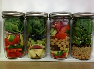 organic mason jar salads  at The Tea Lounge in London