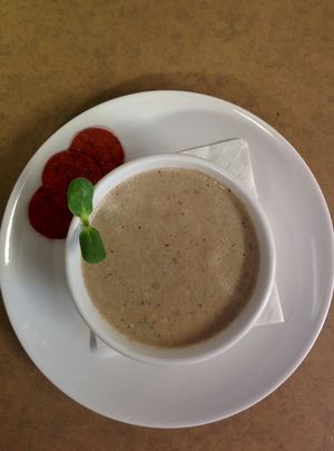 wild mushroom soup at The Tea Lounge in London