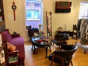 The central lounge is a comfy spot for a group of 4-6 people at The Tea Lounge in London