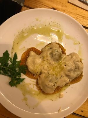 Raviolis at Masa Madre in Madrid