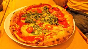 Pizza at Masa Madre in Madrid