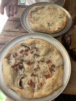 Carbonara and 4 cheese at Masa Madre in Madrid