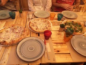 Pizzas at Masa Madre in Madrid