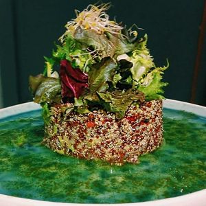 Quinoa salad with avocado and pesto at Masa Madre in Madrid