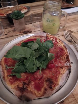 Pizza at Masa Madre in Madrid