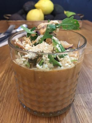 The best Gazpacho ever. Incredible! You have to try it❤️ at Bunny's Deli in Madrid