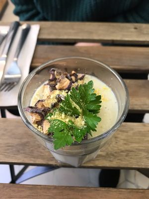 Cauliflower mushroom soup at Bunny's Deli in Madrid
