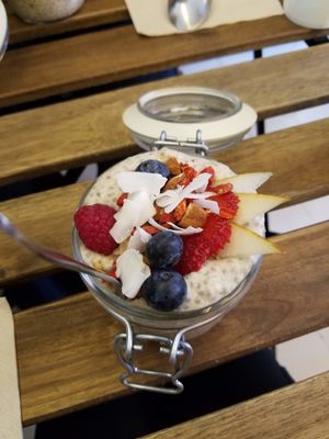 Chia coconut oatmeal at Bunny's Deli in Madrid