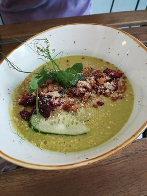 Crema fria de Melon y pepino at Bunny's Deli in Madrid