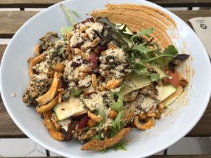 Raw lasagna was incredible !! at Bunny's Deli in Madrid