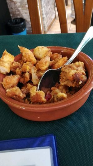 migas veganas (tapa)  at V de Vegetta in Mostoles