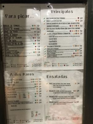 Menú at V de Vegetta in Mostoles