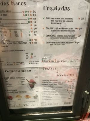 Menú at V de Vegetta in Mostoles