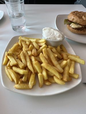 French fries with vegan mayonnaise  at Bokita Hamburgueseria in Zaragoza