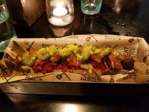 Vegan hot dog at Dutch Weed Burger at The Dutch Weed Burger - Food Truck in Amsterdam