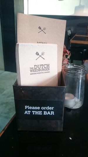 On the table at The Dutch Weed Burger - Food Truck in Amsterdam