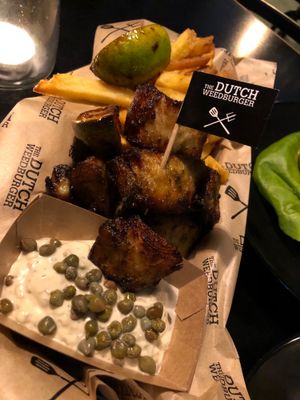 “Fish” and chips. Damn good.  at The Dutch Weed Burger - Food Truck in Amsterdam