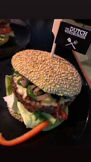 Yum! Mushroom burger! at The Dutch Weed Burger - Food Truck in Amsterdam