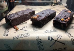 Normal healthy vegan brownies.  at The Dutch Weed Burger - Food Truck in Amsterdam