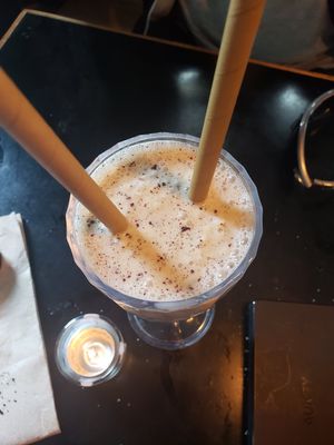 Peanut butter chocolate chip milkshake at The Dutch Weed Burger - Food Truck in Amsterdam