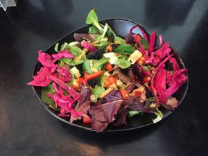 healthy and delicious salad  at The Dutch Weed Burger - Food Truck in Amsterdam