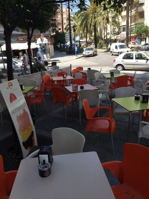 Outside tables at Fresca Passione Heladeria in Marbella