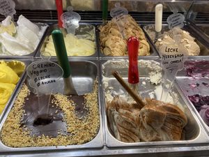 Some of the vegan flavors. at Fresca Passione Heladeria in Marbella