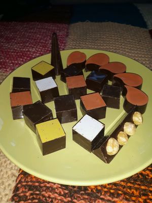 Selection of their vegan chocolates at Ro Chokolade in Copenhagen