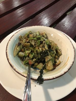 Warm salad at Vegan Spark in Paramaribo