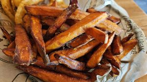 Sweet potato fries at Burger Village in Hicksville