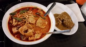 Curry noodles at Gerai Masakan Sayuran: Vegetarian in Kuala Lumpur